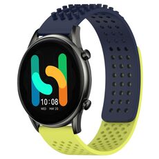 Per Xiaomi Haylou RT2 LS10 cinturino in silicone traspirante con punti 3D con fori da 22 mm (blu notte + verde lime)