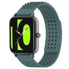 Per Xiaomi Haylou RS4 LS12 cinturino in silicone traspirante con punti 3D con fori da 22 mm (verde oliva)