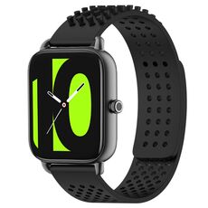 Per Xiaomi Haylou RS4 LS12 cinturino in silicone traspirante con punti 3D con fori da 22 mm (nero)