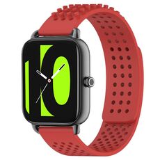 Per Xiaomi Haylou RS4 LS12 cinturino in silicone traspirante con punti 3D con fori da 22 mm (rosso)