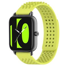 Per Xiaomi Haylou RS4 LS12 cinturino in silicone traspirante con punti 3D con fori da 22 mm (verde lime)
