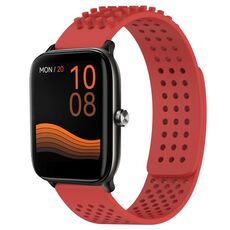 Per Xiaomi Haylou GST LS09B cinturino in silicone traspirante con punti 3D con fori da 22 mm (rosso)