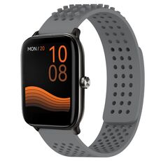 Per Xiaomi Haylou GST LS09B cinturino in silicone traspirante con punti 3D con fori da 22 mm (grigio)