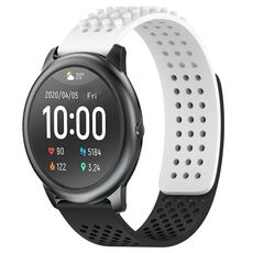 Per Xiaomi Haylou RT LS05S cinturino in silicone traspirante con punti 3D da 22 mm (bianco + nero)