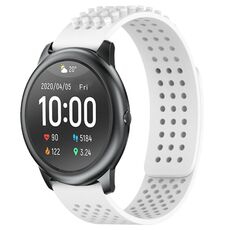 Per Xiaomi Haylou RT LS05S cinturino in silicone traspirante con punti 3D con fori da 22 mm (bianco)