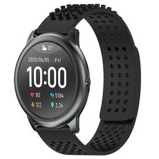 Per Xiaomi Haylou RT LS05S cinturino in silicone traspirante con punti 3D con fori da 22 mm (nero)