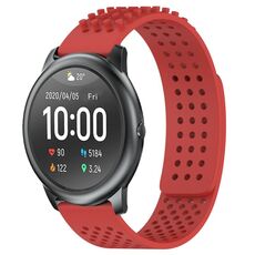 Per Xiaomi Haylou RT LS05S cinturino in silicone traspirante con punti 3D con fori da 22 mm (rosso)