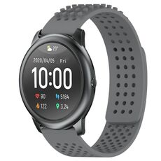 Per Xiaomi Haylou RT LS05S cinturino in silicone traspirante con punti 3D con fori da 22 mm (grigio)