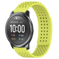 Per Xiaomi Haylou RT LS05S cinturino in silicone traspirante con punti 3D con fori da 22 mm (verde lime)