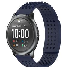 Per Xiaomi Haylou RT LS05S cinturino in silicone traspirante con punti 3D con fori da 22 mm (blu notte)