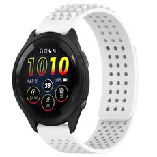 Per cinturino in silicone traspirante con punti 3D Garmin Forerunner 265 fori da 22 mm (bianco)