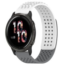 Per cinturino in silicone traspirante con punti 3D Garmin Venu 2 da 22 mm (bianco + grigio)