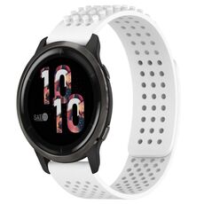 Per cinturino in silicone traspirante con punti 3D Garmin Venu 2, fori da 22 mm (bianco)