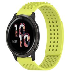 Per cinturino in silicone traspirante con punti 3D Garmin Venu 2, fori da 22 mm (verde lime)