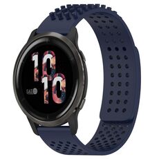 Per cinturino in silicone traspirante con punti 3D Garmin Venu 2, fori da 22 mm (blu notte)