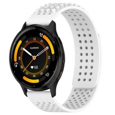 Per cinturino in silicone traspirante con punti 3D Garmin Venu 3, fori da 22 mm (bianco)