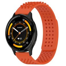 Per cinturino in silicone traspirante con punti 3D Garmin Venu 3, fori da 22 mm (arancione)