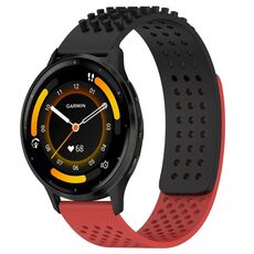 Per cinturino in silicone traspirante con punti 3D Garmin Venu 3 da 22 mm (nero + rosso)