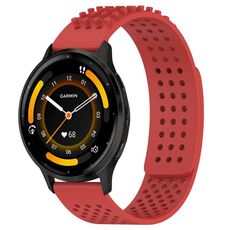 Per cinturino in silicone traspirante con punti 3D Garmin Venu 3, fori da 22 mm (rosso)