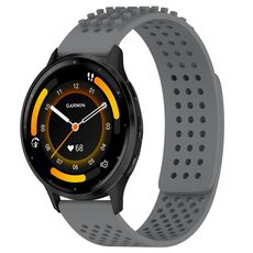Per cinturino in silicone traspirante con punti 3D Garmin Venu 3, fori da 22 mm (grigio)
