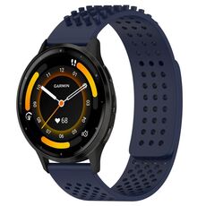 Per cinturino in silicone traspirante con punti 3D Garmin Venu 3, fori da 22 mm (blu notte)