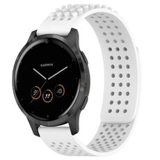 Per cinturino in silicone traspirante con punti 3D Garmin Vivoactive 4 fori da 22 mm (bianco)