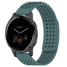 Per cinturino in silicone traspirante con punti 3D Garmin Vivoactive 4 fori da 22 mm (verde oliva)