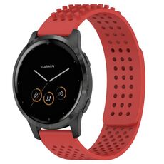 Per cinturino in silicone traspirante con punti 3D Garmin Vivoactive 4 fori da 22 mm (rosso)