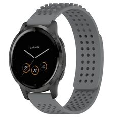 Per cinturino in silicone traspirante con punti 3D Garmin Vivoactive 4 fori da 22 mm (grigio)
