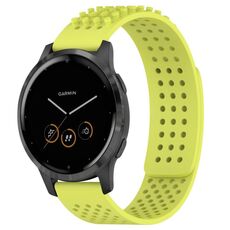 Per cinturino in silicone traspirante con punti 3D Garmin Vivoactive 4, fori da 22 mm (verde lime)