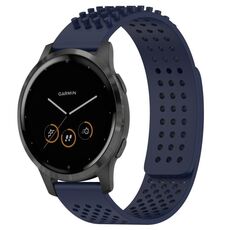Per cinturino in silicone traspirante con punti 3D Garmin Vivoactive 4 fori da 22 mm (blu notte)