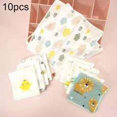 10 pz/pacco 25x25 cm Doppio Strato Ad Alta Densità Stampa Fazzoletto di Garza Bambino Sbavando Asciugamano (Colore Misto)
