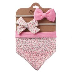 Asciugamano 3 in 1 per bambini che sbava, set di bavaglini impermeabili con fascia per capelli triangolare stampata su entrambi i lati in cotone, stile: DP069-8