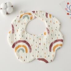 Bavaglino Seersucker in puro cotone a 6 strati Tovagliolo per saliva per neonato Panno morbido per ruttino per neonato, Stile: Arcobaleno