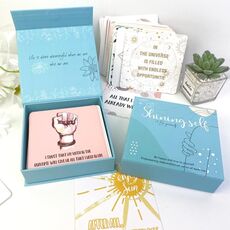 Set di biglietti d'auguri di incoraggiamento inglese positivo da 50 fogli per donne (KP003)