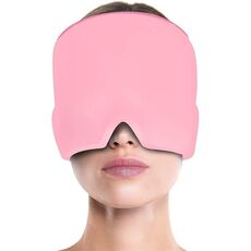 Gel Ice Hood Maschera per gli occhi rinfrescante Fascia per impacchi caldi e freddi per mal di testa, specifiche: doppio strato (rosa)