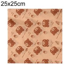 100 fogli/pacco modello orso carta oleata carta da forno carta da imballaggio per cestini per alimenti carta 25x25 cm