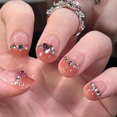 24 toppe rifinite con colla gelatina per unghie fatte a mano con glitter per unghie, colore: BY1129 (borsa degli attrezzi da indossare)