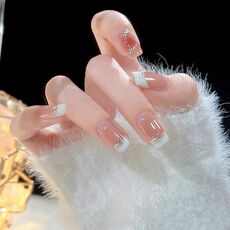 24 toppe rifinite con colla gelatina per unghie fatte a mano con glitter per unghie, colore: BY1061 (borsa degli attrezzi da indossare)