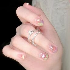 24 toppe rifinite con colla gelatina per unghie fatte a mano con glitter per unghie, colore: BY1056 (borsa degli attrezzi da indossare)