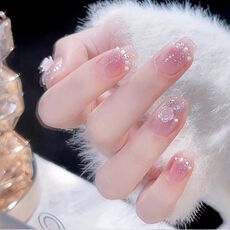 24 toppe rifinite con colla gelatina per unghie fatte a mano con glitter per unghie, colore: BY1055 (borsa degli attrezzi da indossare)