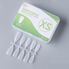 10 paia di compresse per manicure indossabili codificate smerigliate da 100 pezzi/scatola, forma: unghie a mandorla XS