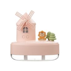 ZAY-H007 Umidificatore musicale da tavolo con mulino a vento wireless a doppio spruzzo a luce LED (rosa)
