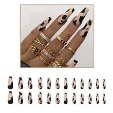 24 toppe per manicure da balletto con finitura leopardata smerigliata/scatola (BKS549)