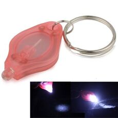 Mini torcia a LED, luce bianca, funzione portachiavi, interruttore on / off e pressostato (rosa)