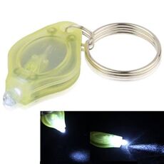 Mini torcia a LED, luce bianca, funzione portachiavi, interruttore on / off e pressostato (giallo)