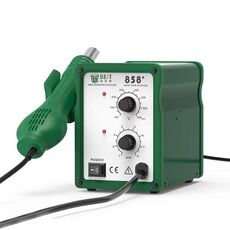 BEST BST-858 + AC 220V 50Hz 650W Pistola ad aria calda senza piombo a temperatura regolabile con vento elicoidale, spina europea (nera)