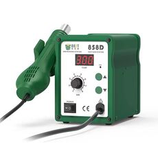 BEST BST-858D + AC 220V 50Hz 650W LED Displayer Temperatura regolabile senza piombo pistola ad aria calda con vento elicoidale (nero)