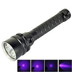 5 torcia da immersione CREE XPE 15W, Luce viola UV 5000 LM, profondità di immersione: 150 m (nera)