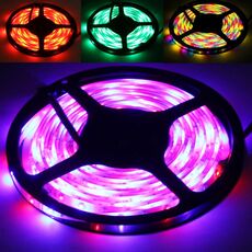 Luce in corda impermeabile epossidica, lunghezza: 5 m, Luce RGB 2835 LED SMD con telecomando, 60 LED / m